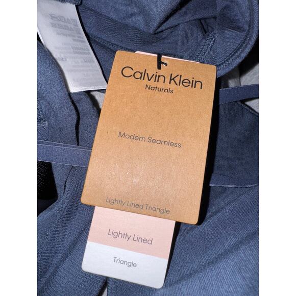 Brand New Calvin Klein Women's Size Xl Blue Lightly Lined Triangle Bra - Picture 4 of 7